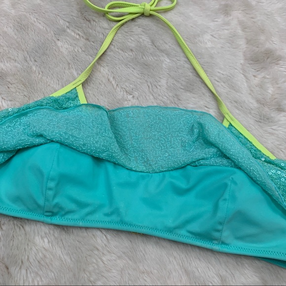 Victorias Secret sequin draped front halter bikini top - Picture 3 of 6